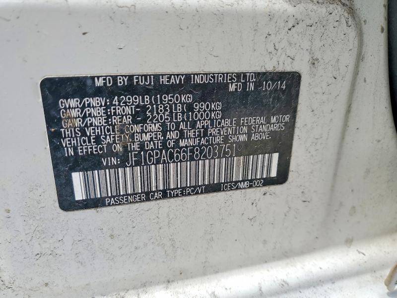 Продажа на аукционе авто 2015 Subaru Impreza, vin: JF1GPAC66F8203751, номер лота: 64178006