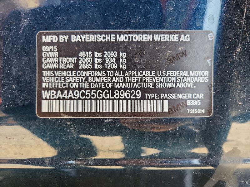 64580266 :رقم المزاد ، WBA4A9C55GGL89629 vin ، 2016 Bmw 428 مزاد بيع