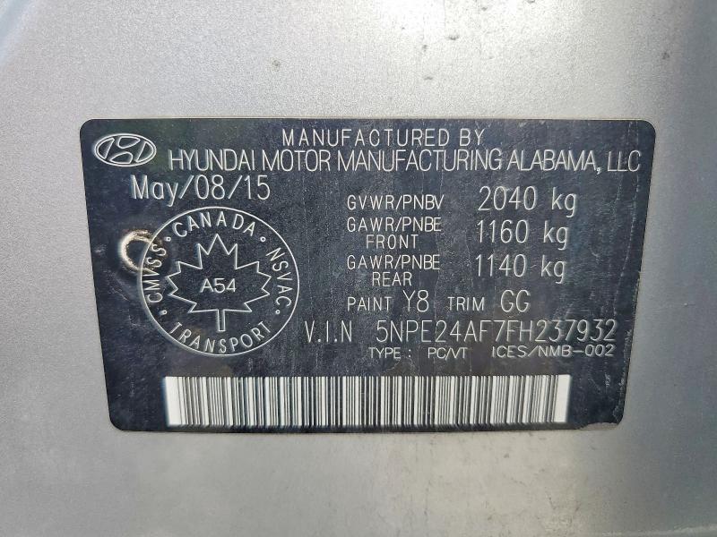 Продажа на аукционе авто 2015 Hyundai Sonata, vin: 5NPE24AF7FH237932, номер лота: 65268226