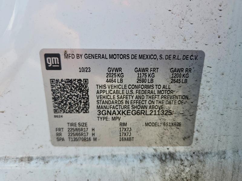Продаж на аукціоні авто 2024 Chevrolet Equinox, vin: 3GNAXKEG6RL211325, номер лоту: 64056536