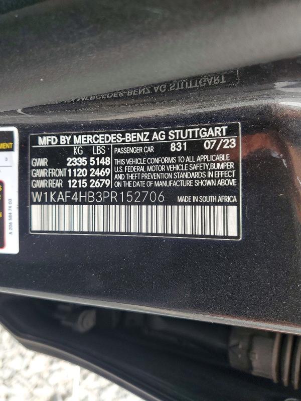 Продажа на аукционе авто 2023 Mercedes-benz C, vin: W1KAF4HB3PR152706, номер лота: 64675826