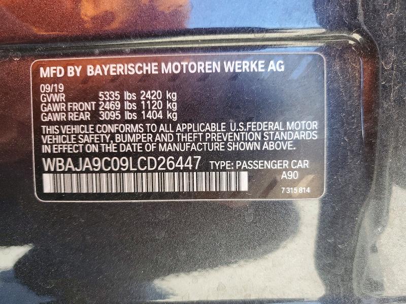 Aukcja sprzedaży 2020 Bmw 530e, vin: WBAJA9C09LCD26447, numer aukcji: 65242606