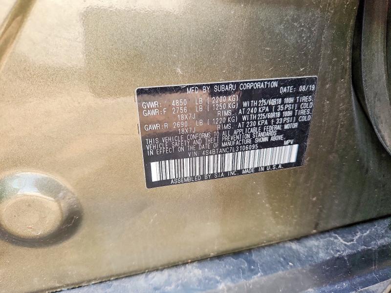 64766486 :رقم المزاد ، 4S4BTANC7L3106095 vin ، 2020 Subaru Outback مزاد بيع