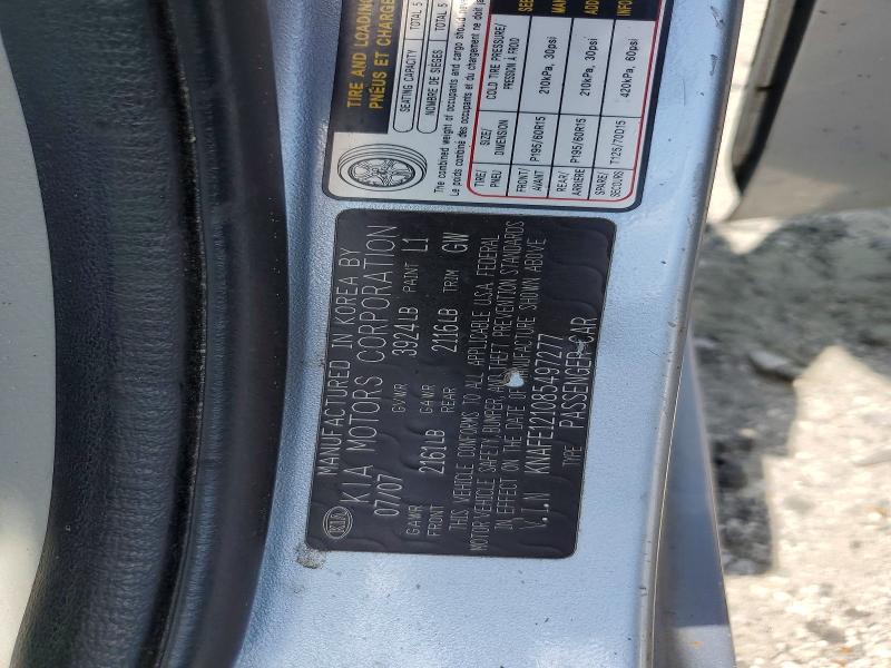 Продаж на аукціоні авто 2008 Kia Spectra, vin: KNAFE121085497277, номер лоту: 63656586