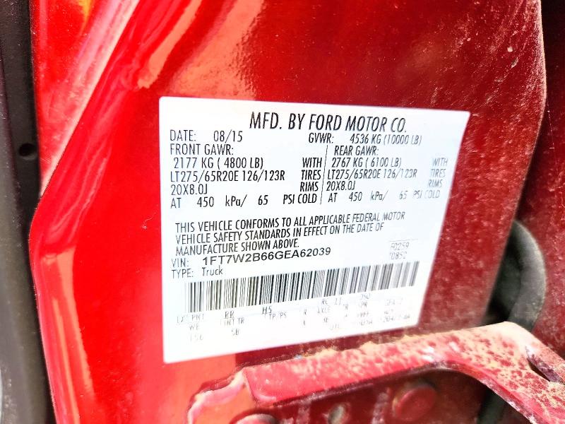 Aukcja sprzedaży 2016 Ford F250, vin: 1FT7W2B66GEA62039, numer aukcji: 66594576