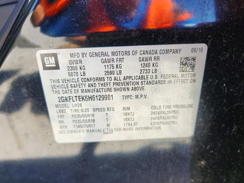 Aukcja sprzedaży 2017 Gmc Terrain, vin: 2GKFLTEK6H6129901, numer aukcji: 66362146