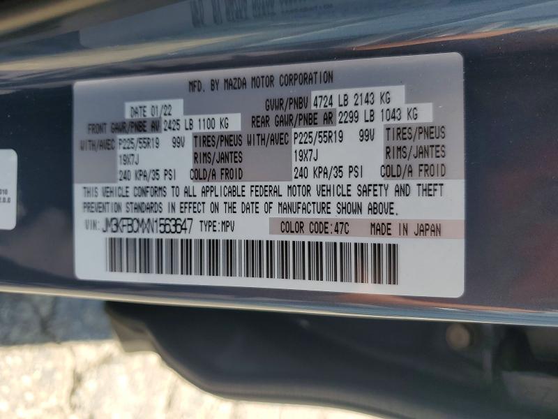 65401626 :رقم المزاد ، JM3KFBCMXN1563647 vin ، 2022 Mazda Cx-5 مزاد بيع