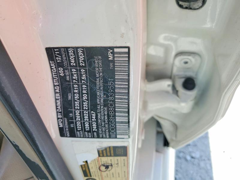 64926366 :رقم المزاد ، WDCGG8HB8CF839551 vin ، 2012 Mercedes-benz Glk مزاد بيع