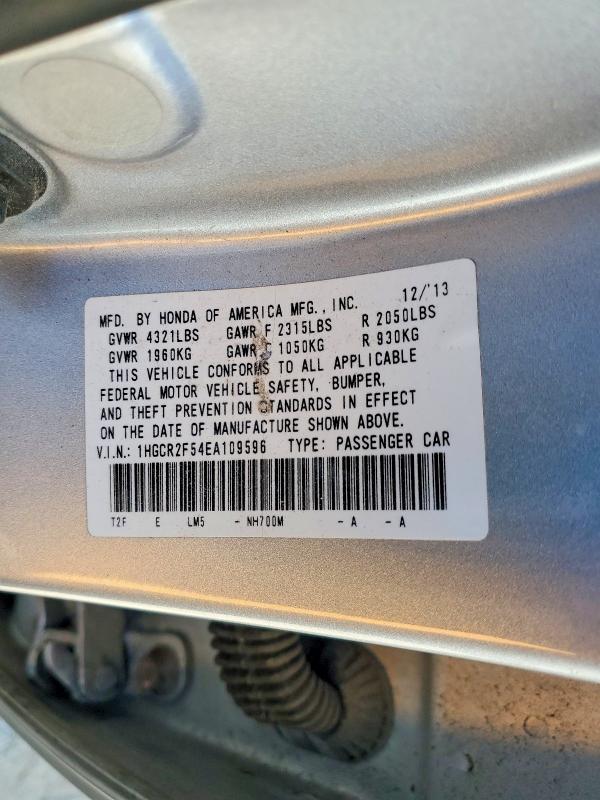 Продаж на аукціоні авто 2014 Honda Accord, vin: 1HGCR2F54EA109596, номер лоту: 65660806