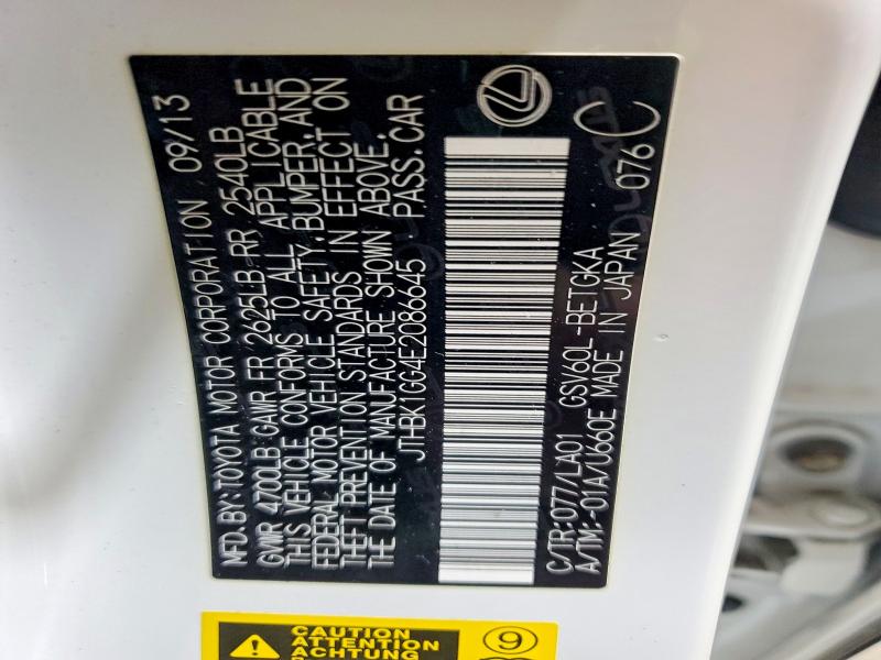Продажа на аукционе авто 2014 Lexus Es, vin: JTHBK1GG4E2086645, номер лота: 66205136