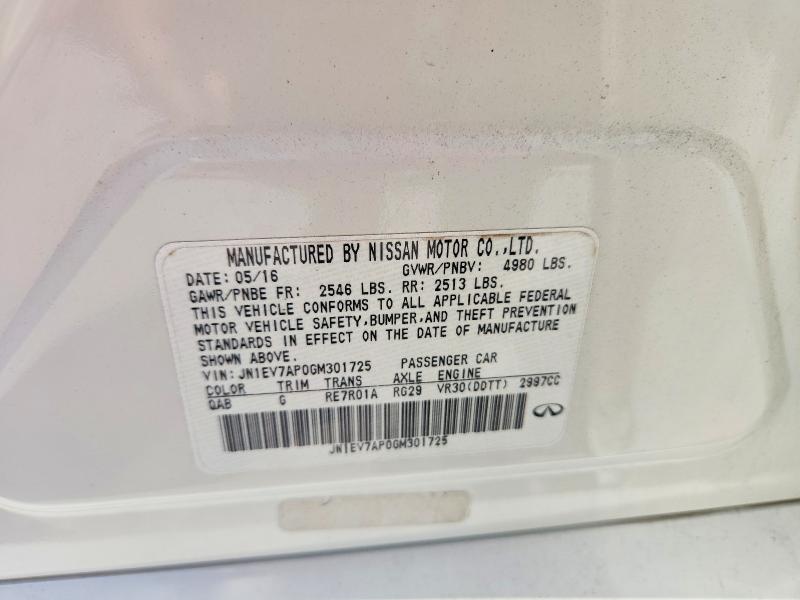 Продажа на аукционе авто 2016 Infiniti Q50, vin: JN1EV7AP0GM301725, номер лота: 65325696