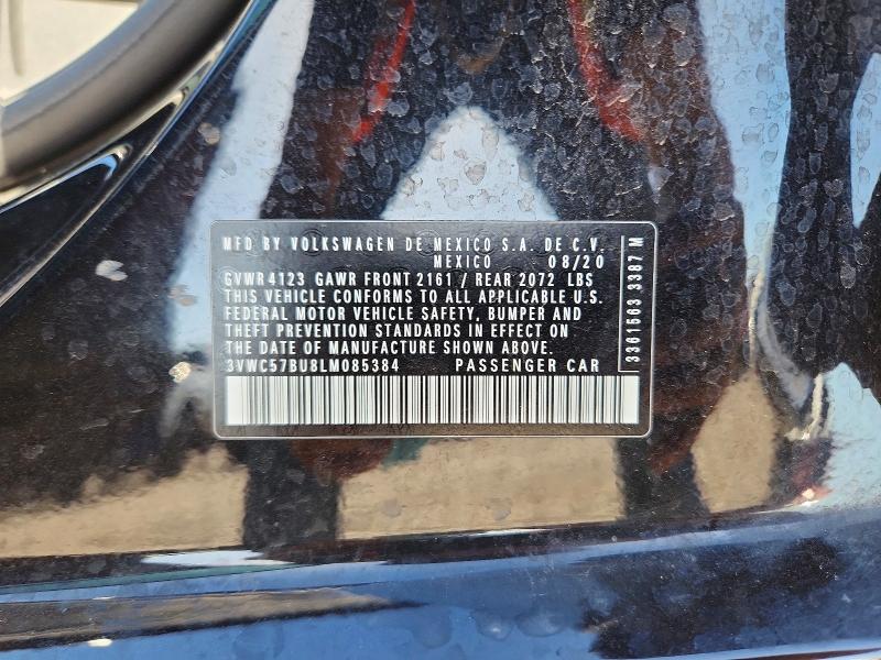 64918286 :رقم المزاد ، 3VWC57BU8LM085384 vin ، 2020 Volkswagen Jetta مزاد بيع