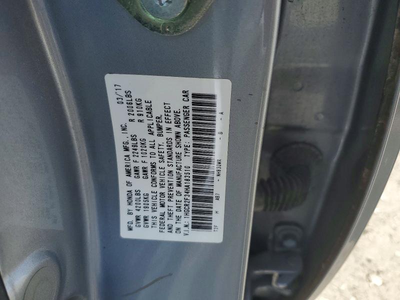 63434186 :رقم المزاد ، 1HGCR2F34HA183510 vin ، 2017 Honda Accord مزاد بيع
