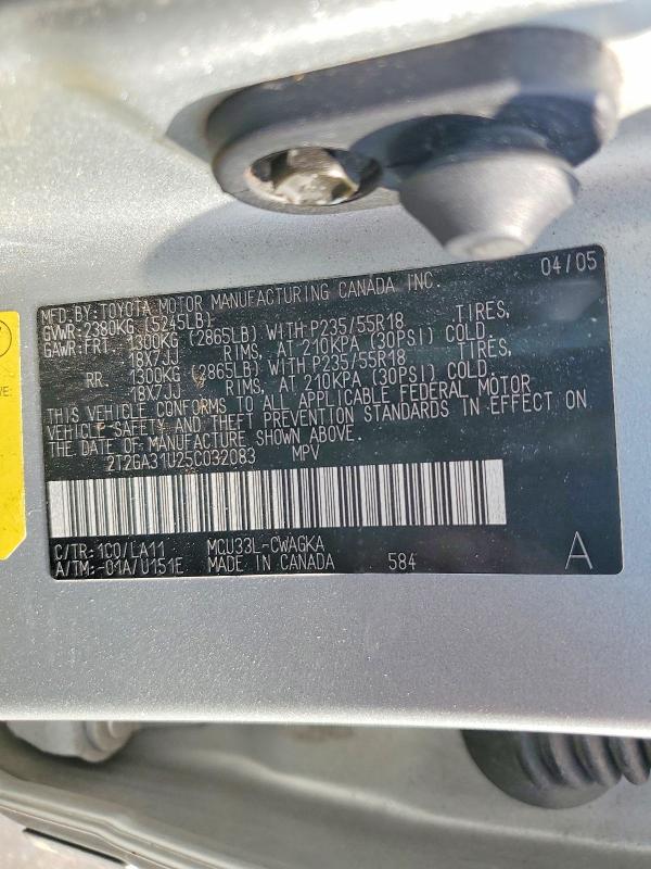 Aukcja sprzedaży 2005 Lexus Rx, vin: 2T2GA31U25C032083, numer aukcji: 65802636