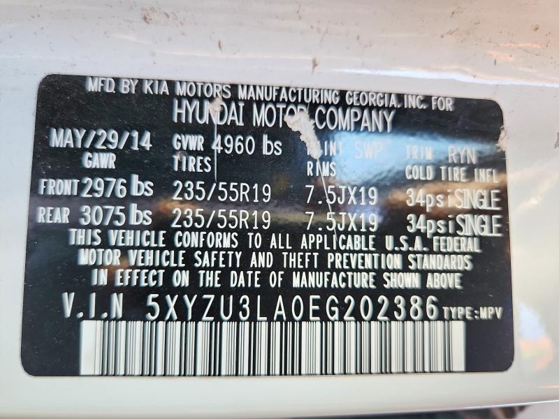 66876286 :رقم المزاد ، 5XYZU3LA0EG202386 vin ، 2014 Hyundai Santa Fe Sport مزاد بيع