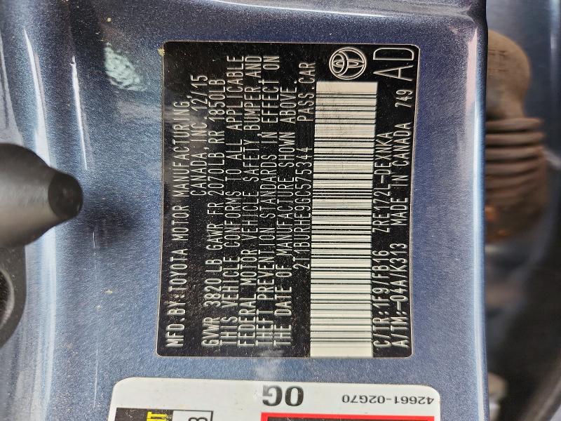2016 Toyota Corolla მანქანა იყიდება აუქციონზე, vin: 2T1BURHE9GC575344, აუქციონის ნომერი: 63533046