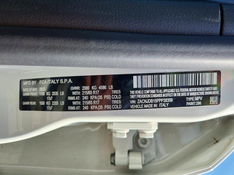 Продажа на аукционе авто 2023 Jeep Renegade, vin: ZACNJDB15PPP38359, номер лота: 63623426