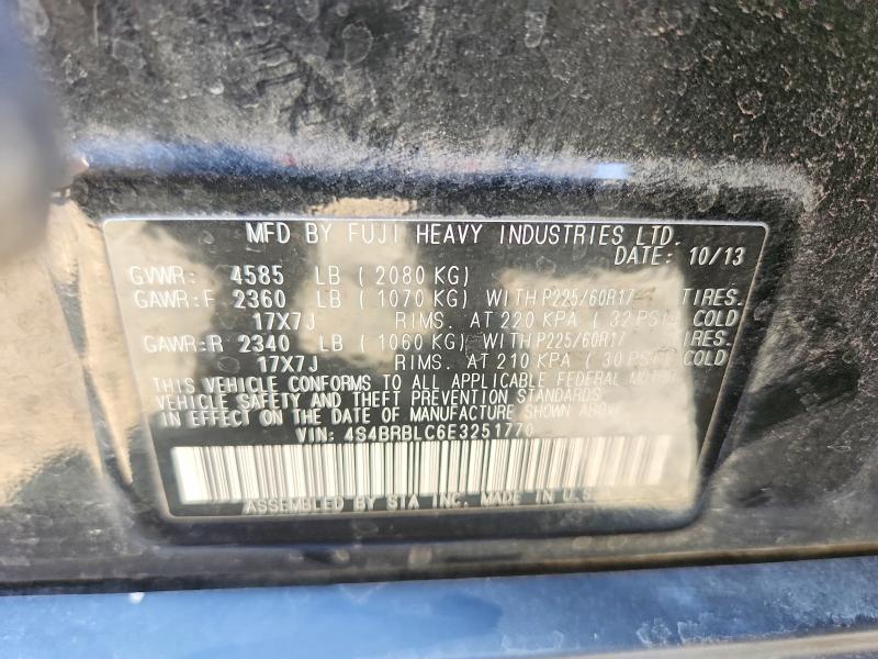 Продаж на аукціоні авто 2014 Subaru Outback, vin: 4S4BRBLC6E3251770, номер лоту: 62814426