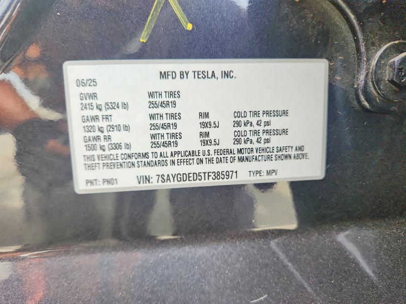 Aukcja sprzedaży 2026 Tesla Model Y, vin: 7SAYGDED5TF385971, numer aukcji: 64318576