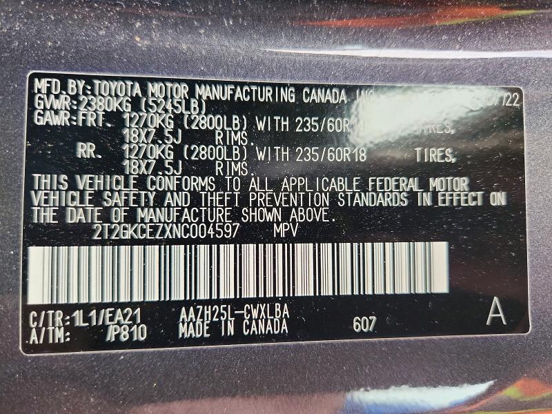 Продаж на аукціоні авто 2022 Lexus Nx, vin: 2T2GKCEZXNC004597, номер лоту: 63366116