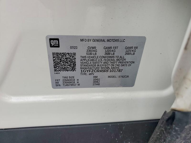 63356456 :رقم المزاد ، 1GYFZCR45RF101787 vin ، 2024 Cadillac Xt4 مزاد بيع