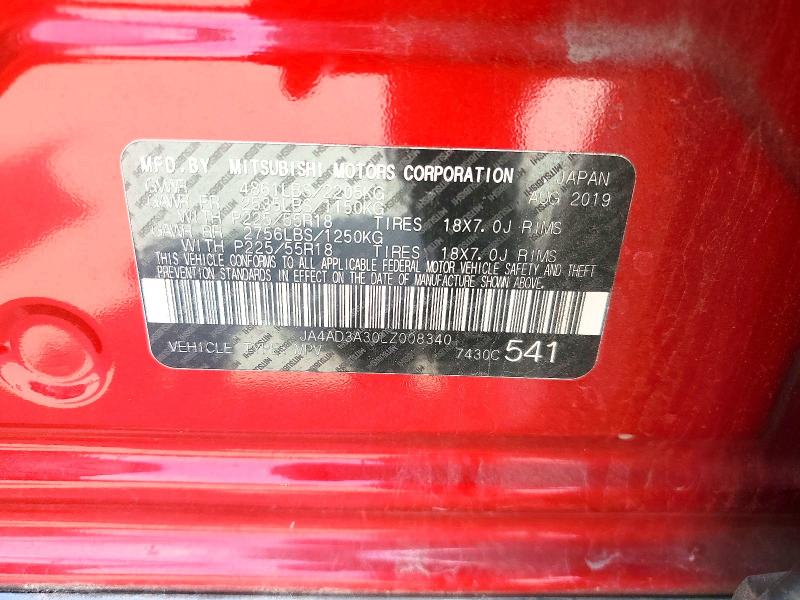 Продаж на аукціоні авто 2020 Mitsubishi Outlander, vin: JA4AD3A30LZ008340, номер лоту: 63936026