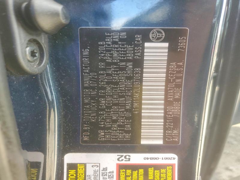 Aukcja sprzedaży 2020 Toyota Camry, vin: 4T1M11AK2LU970638, numer aukcji: 63889956