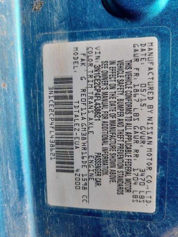 Продажа на аукционе авто 2015 Nissan Versa Note, vin: 3N1CE2CP4FL438621, номер лота: 65214386