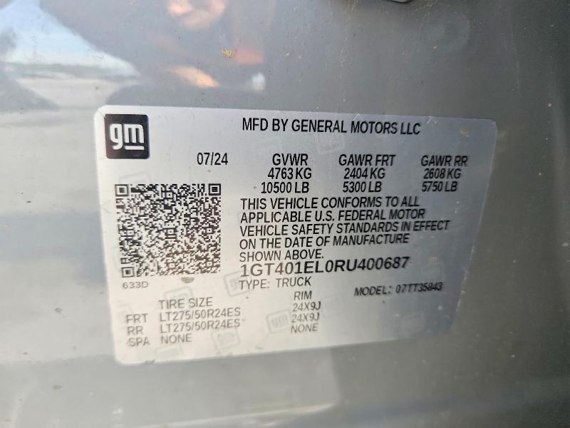 Продажа на аукционе авто 2024 Gmc Sierra, vin: 1GT401EL0RU400687, номер лота: 66247186