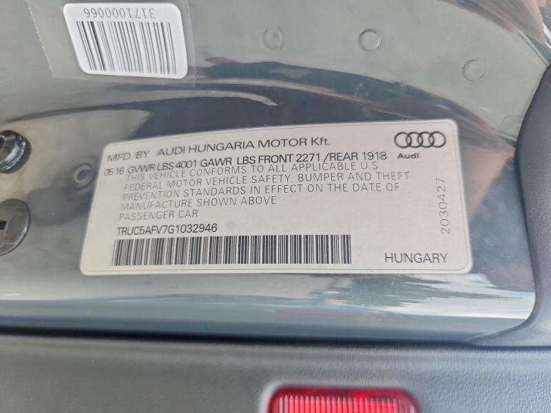 Продаж на аукціоні авто 2016 Audi Tt, vin: TRUC5AFV7G1032946, номер лоту: 66973706