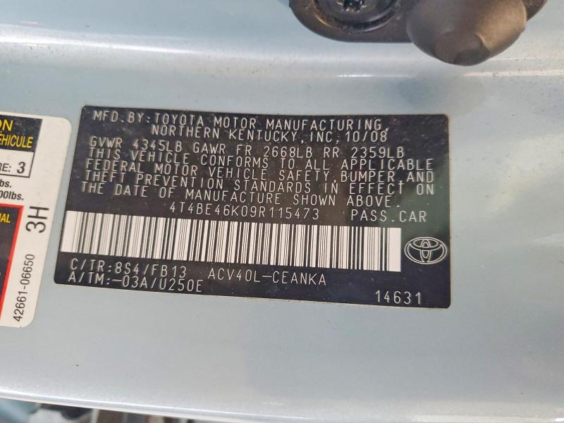 Aukcja sprzedaży 2009 Toyota Camry, vin: 4T4BE46K09R115473, numer aukcji: 64123966