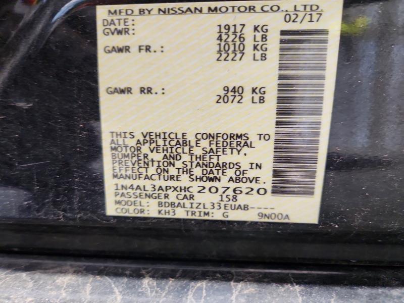 Продаж на аукціоні авто 2017 Nissan Altima, vin: 1N4AL3APXHC207620, номер лоту: 64615126