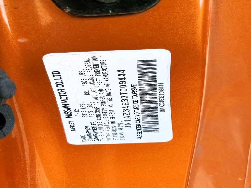 2003 Nissan 350z მანქანა იყიდება აუქციონზე, vin: JN1AZ34E33T009444, აუქციონის ნომერი: 64159976