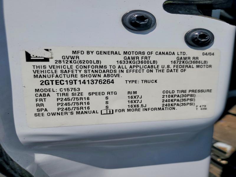 Продажа на аукционе авто 2004 Gmc New Sierra, vin: 2GTEC19T141376264, номер лота: 65040236