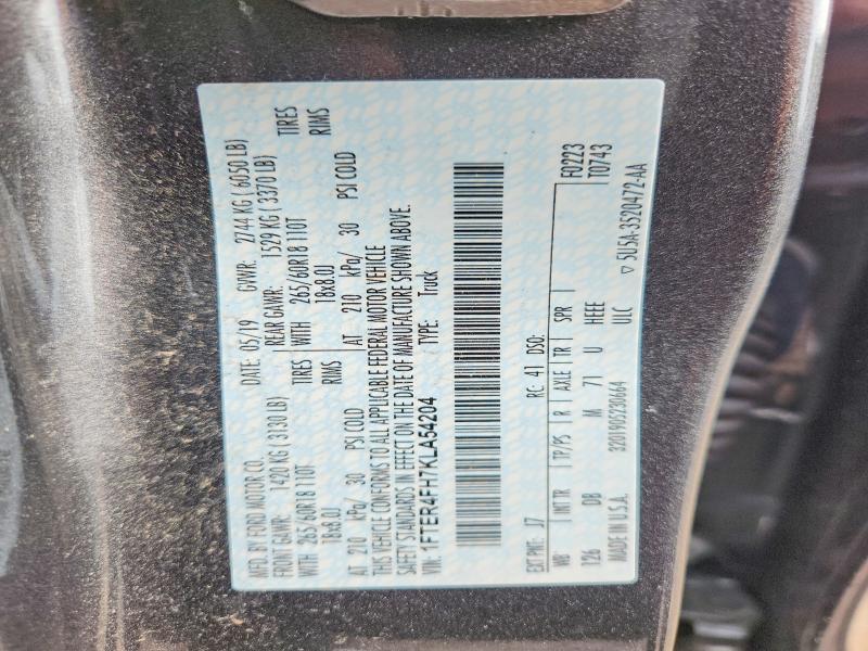 Aukcja sprzedaży 2019 Ford Ranger, vin: 1FTER4FH7KLA54204, numer aukcji: 63593426