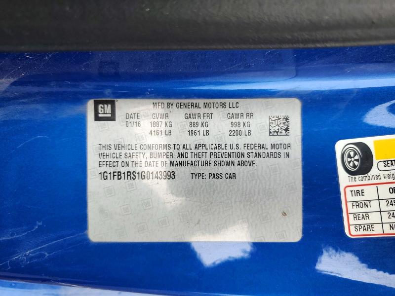 Продажа на аукционе авто 2016 Chevrolet Camaro, vin: 1G1FB1RS1G0143993, номер лота: 66588346