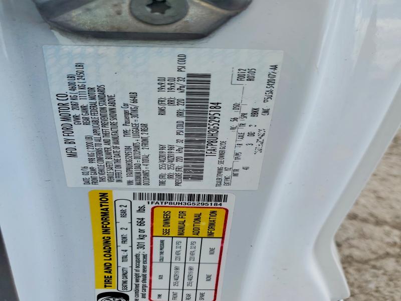 64840936 :رقم المزاد ، 1FATP8UH3G5295184 vin ، 2016 Ford Mustang مزاد بيع
