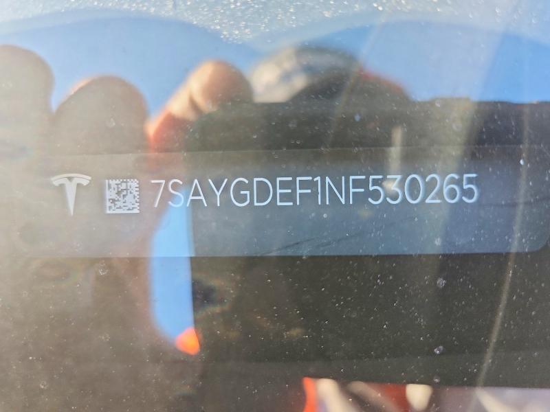 Aukcja sprzedaży 2022 Tesla Model Y, vin: 7SAYGDEF1NF530265, numer aukcji: 66592456