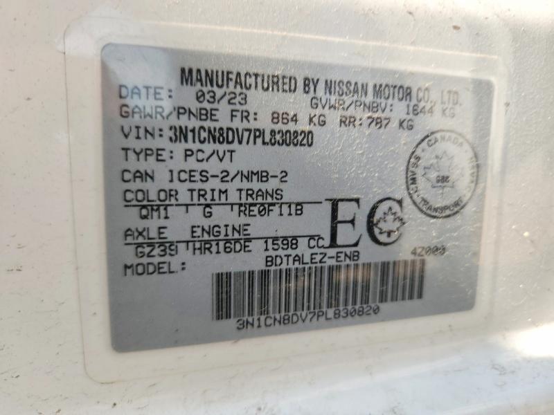 Aukcja sprzedaży 2023 Nissan Versa, vin: 3N1CN8DV7PL830820, numer aukcji: 66751096