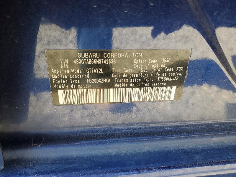 Aukcja sprzedaży 2017 Subaru Impreza, vin: 4S3GTAB66H3742538, numer aukcji: 66497406