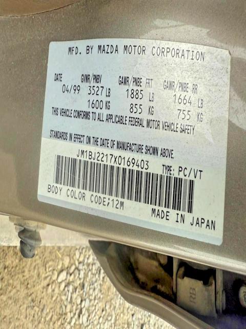 Продажа на аукционе авто 1999 Mazda Protege, vin: JM1BJ2217X0169403, номер лота: 63202176