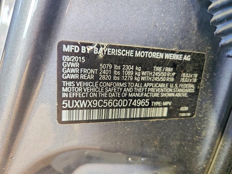 2016 Bmw X3 მანქანა იყიდება აუქციონზე, vin: 5UXWX9C56G0D74965, აუქციონის ნომერი: 65584616