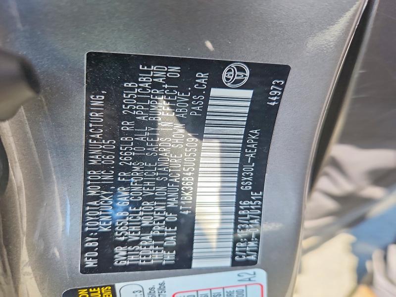 2005 Toyota Avalon მანქანა იყიდება აუქციონზე, vin: 4T1BK36B45U055091, აუქციონის ნომერი: 64506806