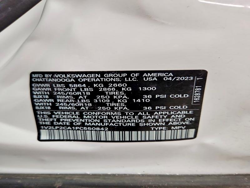 67025006 :رقم المزاد ، 1V2LP2CA1PC550842 vin ، 2023 Volkswagen Atlas مزاد بيع