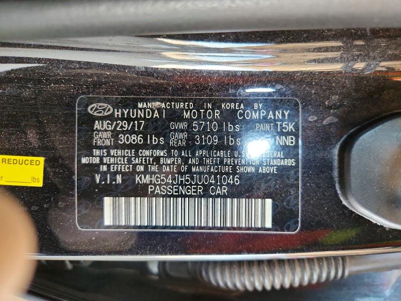 63448936 :رقم المزاد ، KMHG54JH5JU041046 vin ، 2018 Genesis G90 مزاد بيع