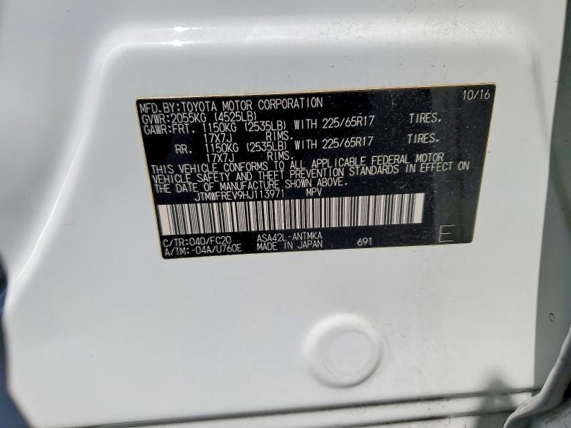 Aukcja sprzedaży 2017 Toyota Rav4, vin: JTMWFREV9HJ113971, numer aukcji: 65506636