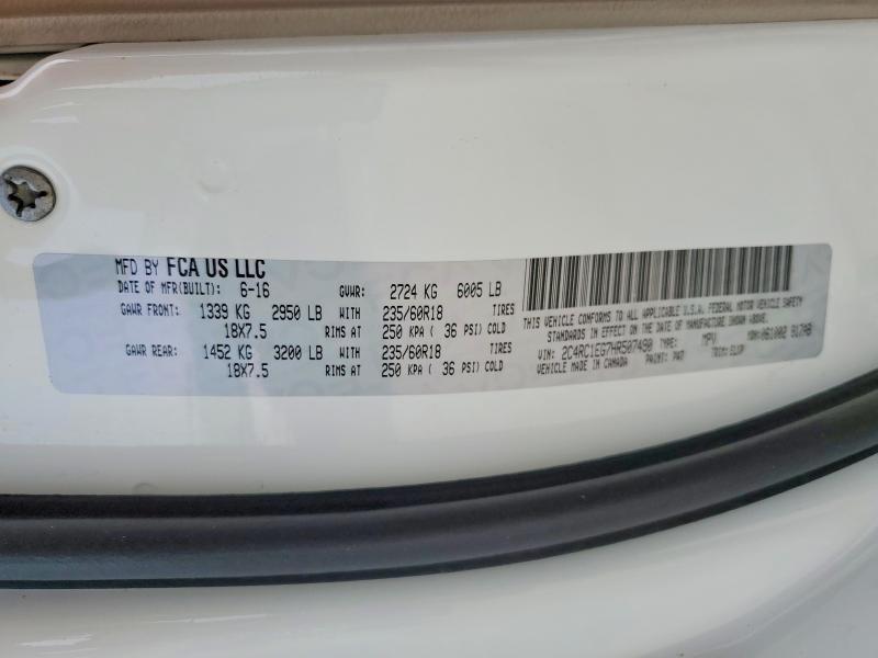 Продажа на аукционе авто 2017 Chrysler Pacifica, vin: 2C4RC1EG7HR507490, номер лота: 65205936