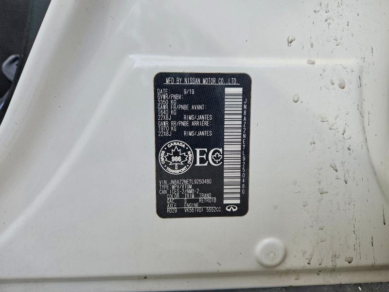2020 Infiniti Qx80 მანქანა იყიდება აუქციონზე, vin: JN8AZ2NE7L9250480, აუქციონის ნომერი: 66290396