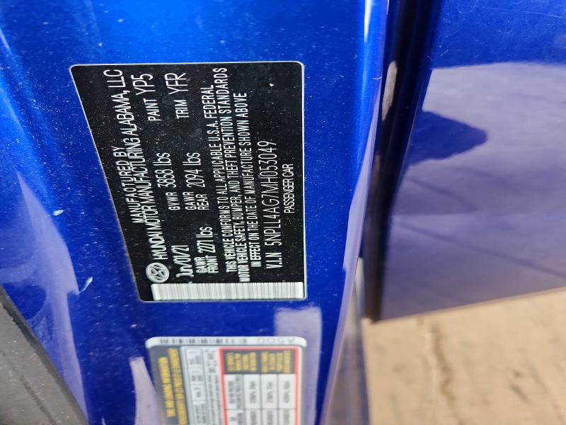 2021 Hyundai Elantra მანქანა იყიდება აუქციონზე, vin: 5NPLL4AG7MH053049, აუქციონის ნომერი: 65808716