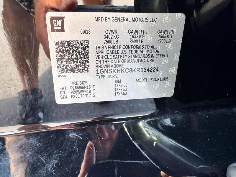 64385726 :رقم المزاد ، 1GNSKHKC8KR164224 vin ، 2019 Chevrolet Suburban مزاد بيع
